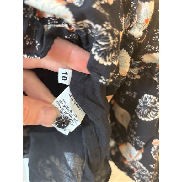 NWOT ULLA JOHNSON Cassian floral cotton-blend minidress, Sz 10, $525 - Picture 9 of 12